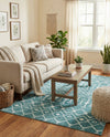 Marrakech Lattice Collection Area Rug - Medina (Turquoise) Rectangle Turquoise  lifestyle 3