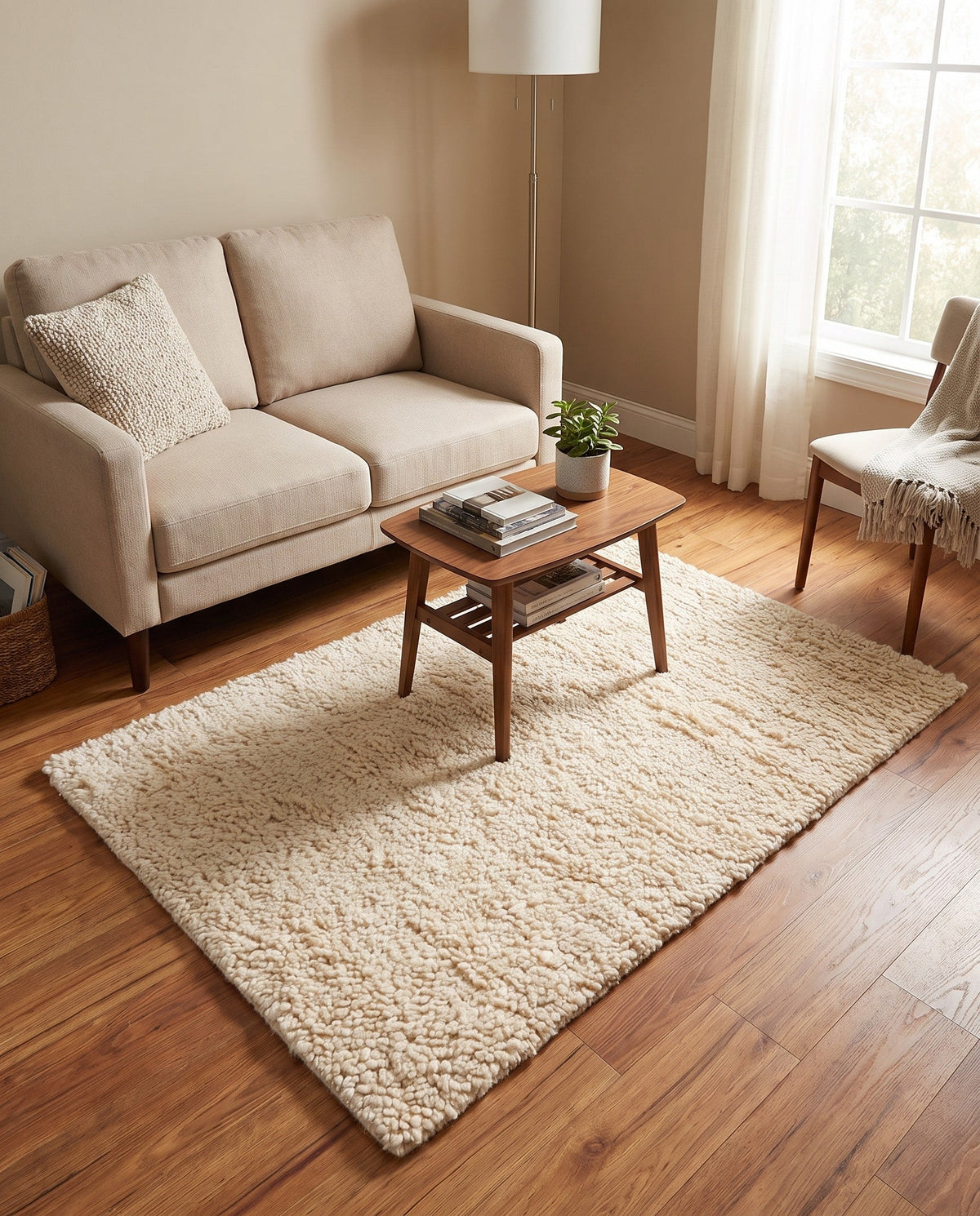 Wellington Luxe Shag Collection Area Rug - Kapiti Rectangle Moroccan Ivory  lifestyle 56