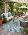 Urban Oasis Rugs Collection Area Rug -  Terrace (Teal) Oval Teal  lifestyle 45