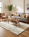Monochrome Collection Area Rug -  Glacier Rectangle Ivory White  lifestyle 11