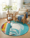 Seaside Haven Rugs Collection Area Rug -  Dockside Round Multi  lifestyle 50