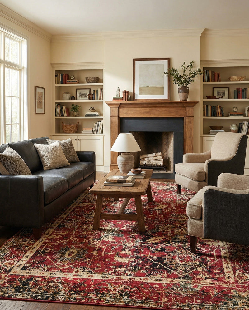 Neptune Elegance Collection Area Rug -  Galatea (Burgundy) Rectangle Burgundy  lifestyle 7