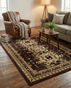 Tabriz Tapestries Collection Area Rug - Azerbaijan (Brown) Rectangle Brown  lifestyle 11