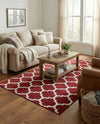 Lattice Gardens Collection Area Rug -  Bloomfield (Dark Terracotta) Rectangle Dark Terracotta  lifestyle 10