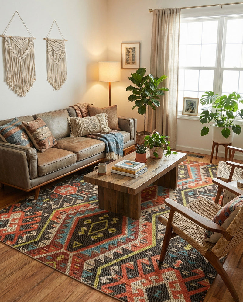 Savannah Threads Collection Area Rug - Yosemite Rectangle Multi  lifestyle 3