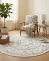 Adriana Terrace Collection Area Rug -  Positano (Ivory) Round Ivory  lifestyle 56