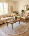 Savannah Series Collection Area Rug - Charleston (Powder Pink) Round Powder Pink  lifestyle 62