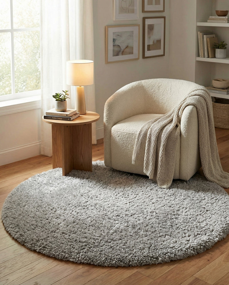 Majestic Manor Collection Area Rug - Versailles (Silver Screen) Round Silver Screen  lifestyle 39