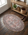 Heritage Elegance Collection Area Rug -  Hampton Oval Antique Red  lifestyle 54