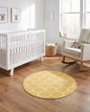 Trellis Mosaic Collection Area Rug -  Pergolatown (Yellow) Round Yellow  lifestyle 92