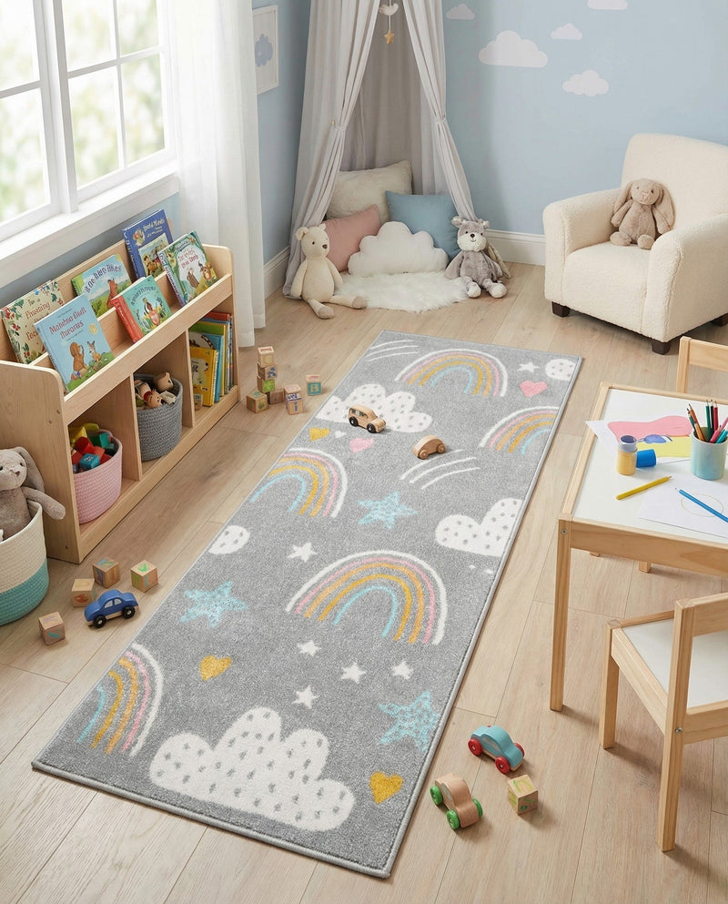 Wonder Tykes Collection Area Rug -  Pixel Runner Gray  lifestyle 71