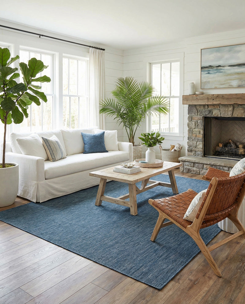 Seaside Serenity Collection Area Rug - Veranda (Blue) Rectangle Blue  lifestyle 8