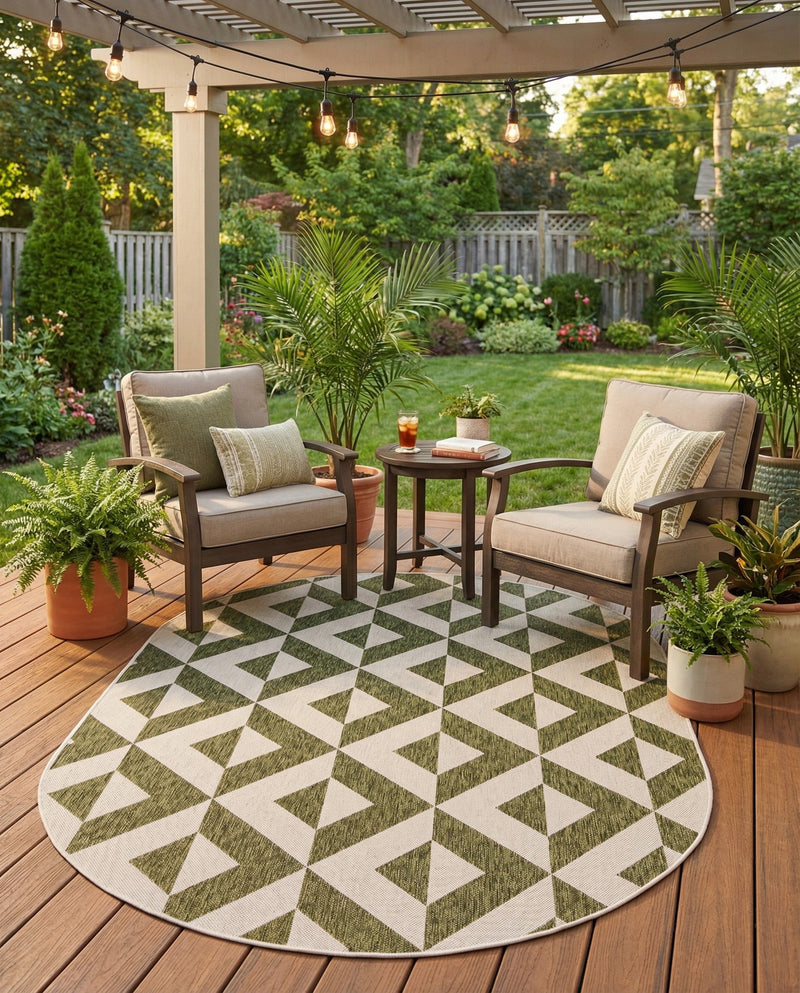 Urban Oasis Rugs Collection Area Rug -  Highrise (Green) Oval Green  lifestyle 28