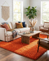 Plush Oasis Collection Area Rug - Serenity (Tiger Orange) Rectangle Tiger Orange  lifestyle 6