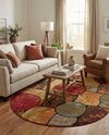 Bistro Lounge Collection Area Rug -  Cappuccino Oval Multi  lifestyle 76