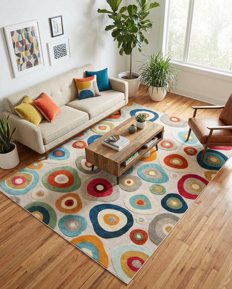 Outdoor Marrakesh Collection Area Rug -  Chefchaouen Rectangle Multi Beige  lifestyle 30