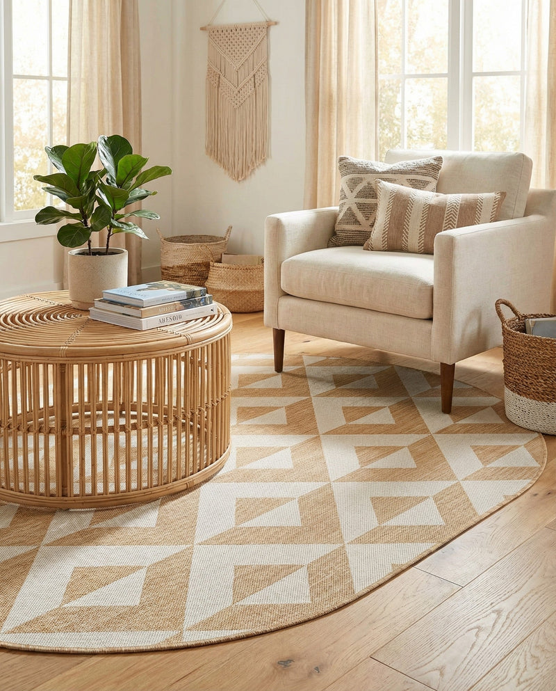 Urban Oasis Rugs Collection Area Rug -  Highrise (Beige) Oval Beige  lifestyle 17