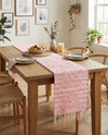 Thar Cotton Collection Area Rug - Jaisalmer (Rose) Table Runner Rose  lifestyle 55