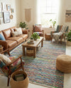 Zigzag Marina Collection Area Rug - HarborStripes Rectangle Green  lifestyle 16