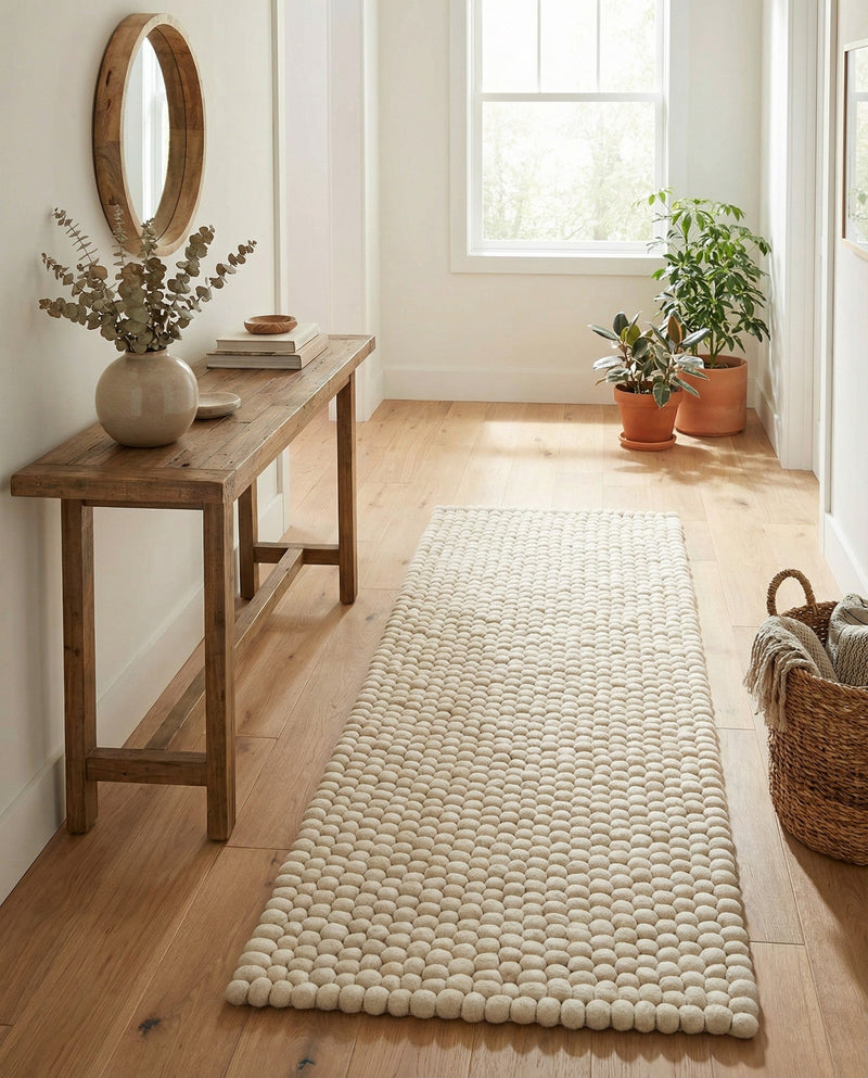 Woolen Sphere Collection Area Rug - Orbsburg (Ivory) Runner Ivory  lifestyle 70