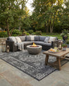 Patio Heritage Collection Area Rug - Savannah (Charcoal Gray) Rectangle Charcoal Gray  lifestyle 22