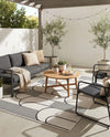 Urban Terrace Collection Area Rug -  Greenwich Rectangle White and Black  lifestyle 9