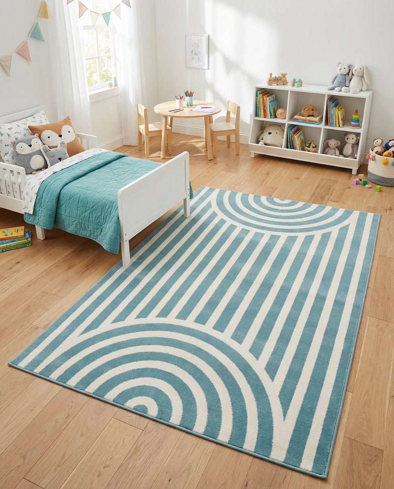 Wonder Tykes Collection Area Rug -  Joydale Rectangle Sky blue  lifestyle 11