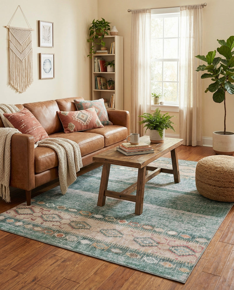Heritage Elegance Collection Area Rug -  Edinburgh Rectangle Green  lifestyle 8