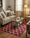 Lattice Gardens Collection Area Rug -  Bloomfield (Dark Terracotta) Rectangle Dark Terracotta  lifestyle 13