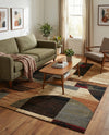 Bistro Lounge Collection Area Rug -  Latte Rectangle Multi  lifestyle 3