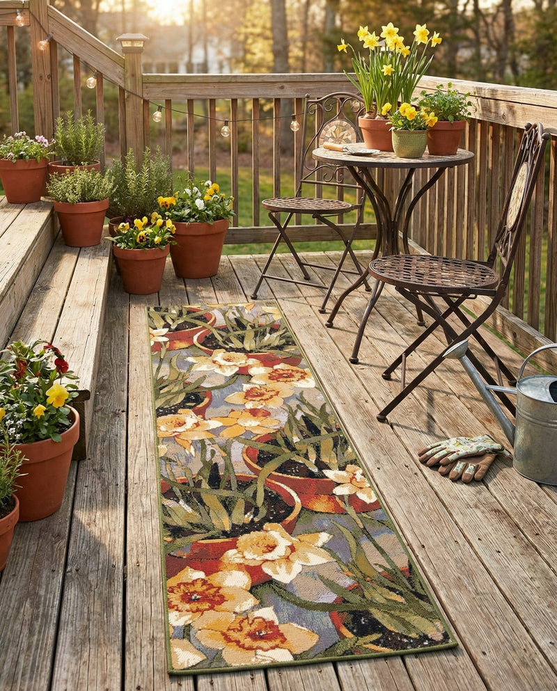 Seaside Blooms Collection Area Rug - Eden Runner Multi  lifestyle 53