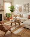 Serenity Braided Jute Collection Area Rug - Luna Square Natural and Ivory  lifestyle 27