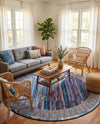 Urban Terrace Collection Area Rug -  Oasis Round Multi  lifestyle 64