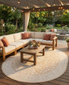 Tribal Terrace Treasures Collection Area Rug -  Incan Isle (Natural) Oval Natural  lifestyle 78