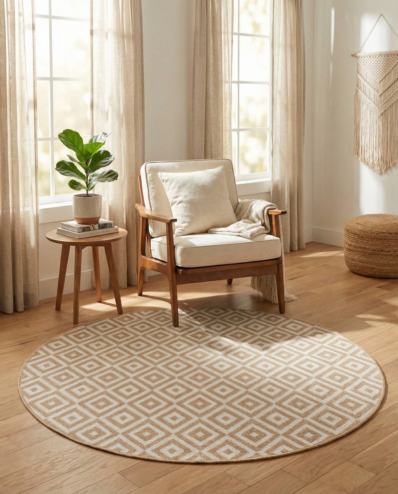 Urban Oasis Rugs Collection Area Rug -  Rooftop (Beige) Round Beige  lifestyle 47