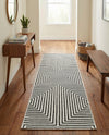 Urban Terrace Collection Area Rug -  Astoria (White and Black) Runner White and Black  lifestyle 44