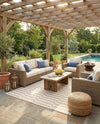 Seaside Stripes Collection Area Rug - Cabana (Taupe) Rectangle Taupe  lifestyle 19