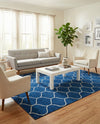 Trellis Mosaic Collection Area Rug -  Pergolatown (Navy Blue) Rectangle Navy Blue  lifestyle 3
