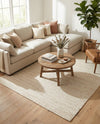 Woven Seaside Jute Collection Area Rug - Savannah (White) Rectangle White  lifestyle 13