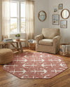 Seaside Haven Rugs Collection Area Rug - Sapphire (Rust Red) Octagon Rust Red  lifestyle 31