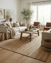 Woven Seaside Jute Collection Area Rug - Savannah (Natural) Rectangle Natural  lifestyle 5