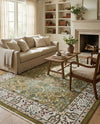 Persian Elegance Collection Area Rug -  Kerman (Green) Rectangle Green  lifestyle 10