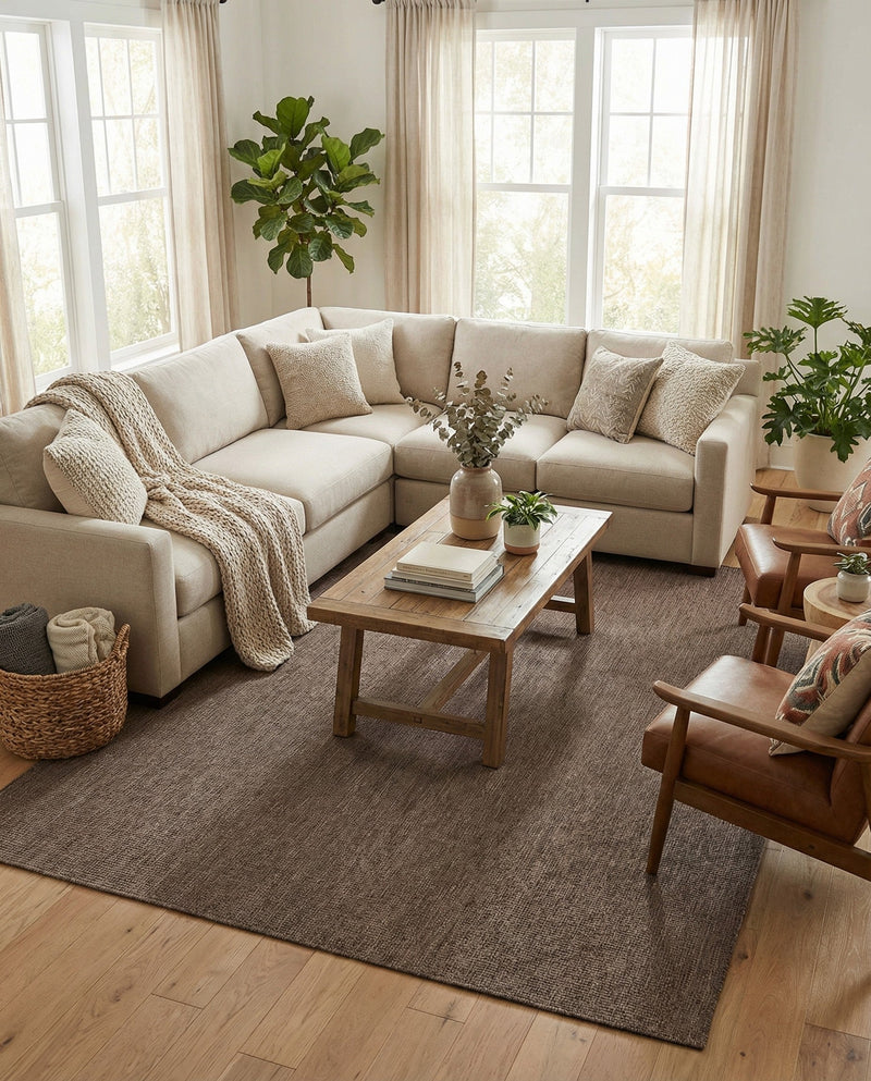Seaside Serenity Collection Area Rug - Veranda (Light Brown) Rectangle Light Brown  lifestyle 20