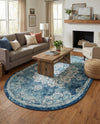 Beverly Grove Collection Area Rug - Melrose (Navy Blue) Oval Navy Blue  lifestyle 66