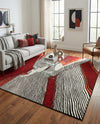 Urban Terrace Collection Area Rug -  Porch Rectangle Red and Black  lifestyle 8