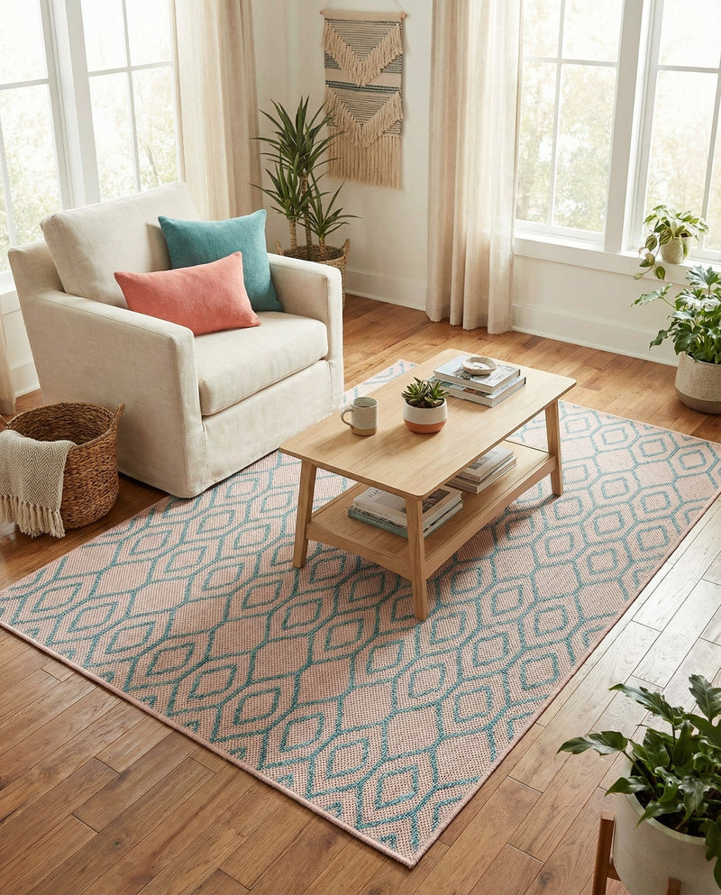 Urban Oasis Rugs Collection Area Rug -  Boulevard (Pink and Aqua) Rectangle Pink and Aqua  lifestyle 5