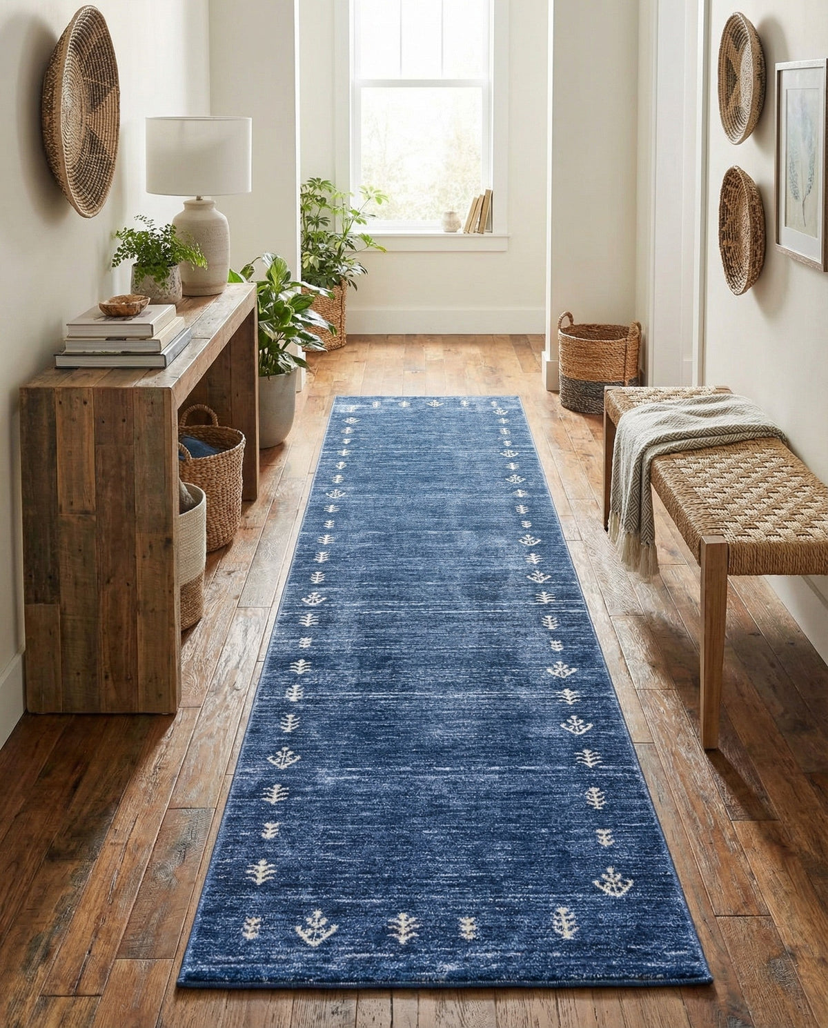 Zagros Shades Collection Area Rug -  Yasuj Runner Navy Blue  lifestyle 91