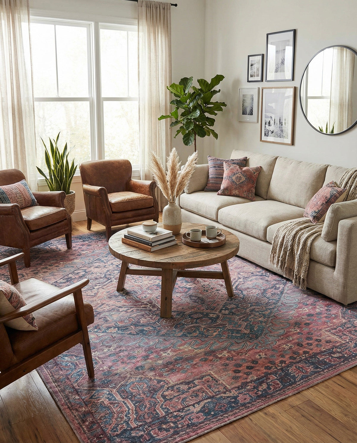 Zahara Oasis Collection Area Rug -  Agadir Square Antique Rust Red  lifestyle 48