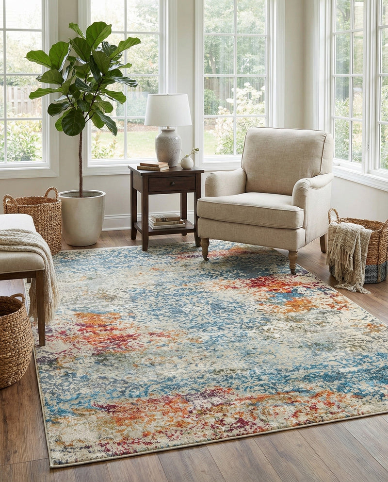 Caribbean Breeze Collection Area Rug -  Isla Rectangle Cream  lifestyle 11