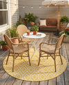 Urban Oasis Rugs Collection Area Rug -  Boulevard (Yellow Ivory) Round Yellow Ivory  lifestyle 17